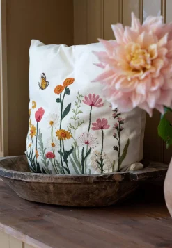 Pudebetræk & Inderpuder- Broderet pudebetræk med blomstermønster | Cellbes