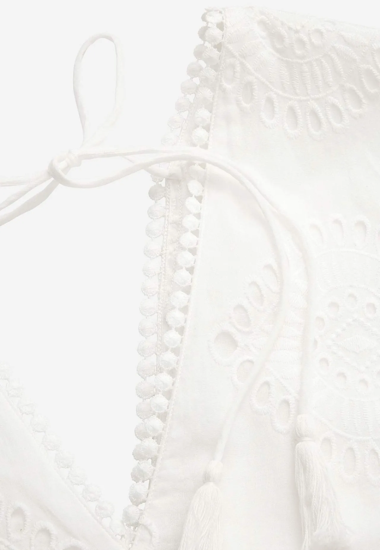 Blondekjole|Korte Kjoler- Broderie anglaise (hulbroderet) tunikakjole Offwhite