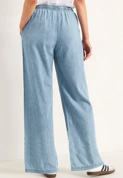 Forårsbukser|Vide Bukser-Cellbes of Sweden Bukser i denim med brede ben Lyseblå / Denim