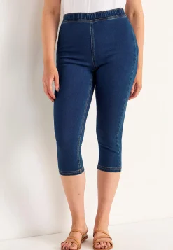 Caprileggings|Capribukser- Capri leggings i Denim
