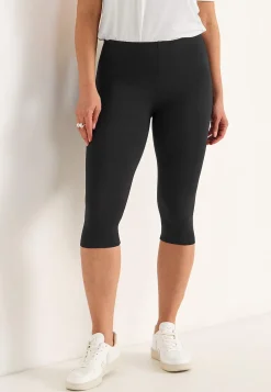 Caprileggings|Forårsbukser- Capri leggings i jersey Sort