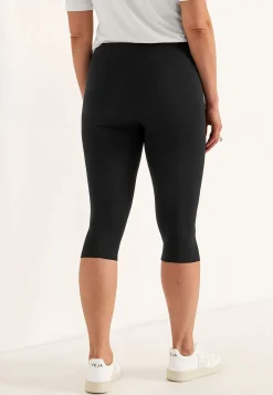 Caprileggings|Forårsbukser- Capri leggings i jersey Sort