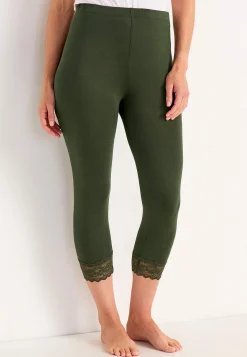 Caprileggings|Forårsbukser-Cellbes of Sweden Capri leggings med blonde susanne Kakigrøn