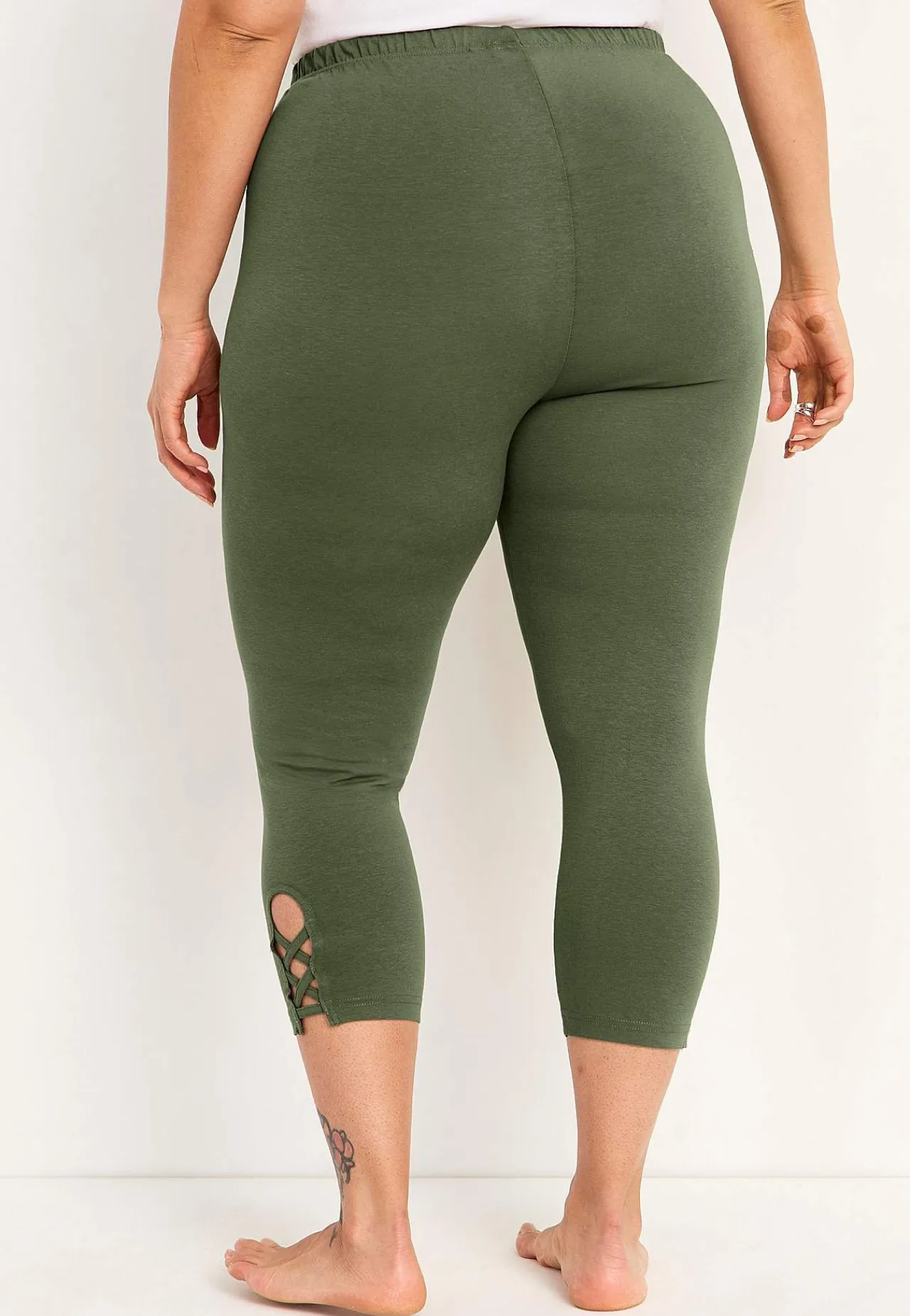 Caprileggings|Flerpak Leggings-Cellbes of Sweden Capri leggings med dejlige detaljer 2-pack Mørkegrøn + Sort