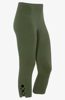 Caprileggings|Flerpak Leggings-Cellbes of Sweden Capri leggings med dejlige detaljer 2-pack Mørkegrøn + Sort