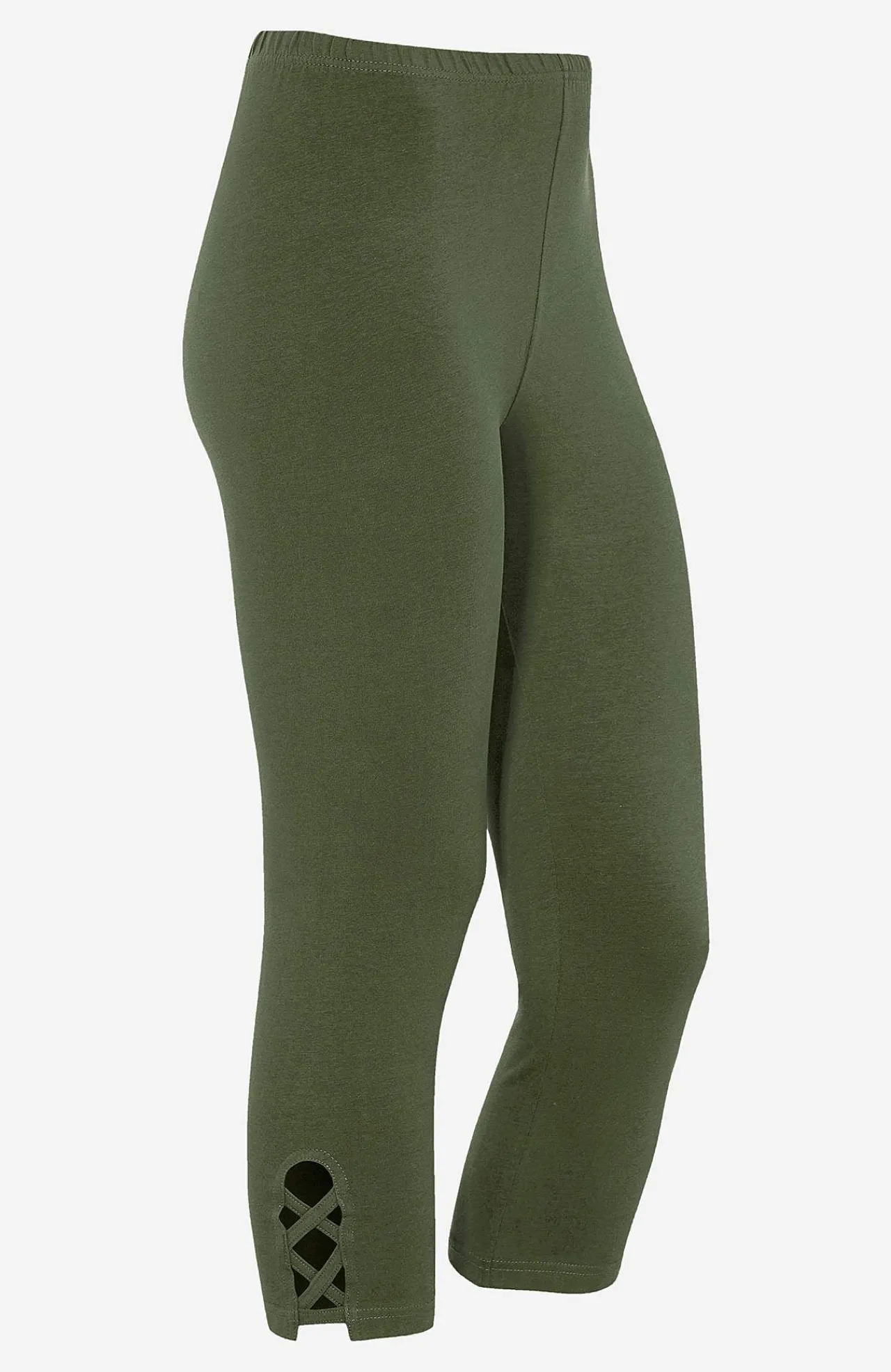 Caprileggings|Flerpak Leggings-Cellbes of Sweden Capri leggings med dejlige detaljer 2-pack Mørkegrøn + Sort