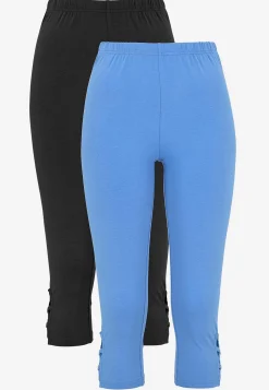 Caprileggings|Flerpak Leggings-Cellbes of Sweden Capri leggings med dejlige detaljer 2-pack Blå + Sort