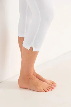 Caprileggings|Forårsbukser-Cellbes of Sweden Capri leggings med sideslidser Hvid