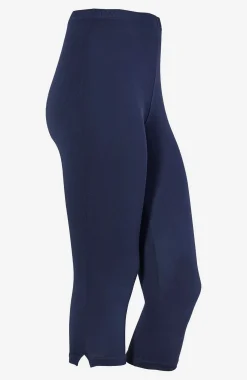 Caprileggings|Forårsbukser- Capri leggings med sideslidser Marine