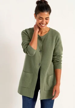 Cardiganer|Cardiganer-Cellbes of Sweden Cardigan i bomuld Kakigrøn