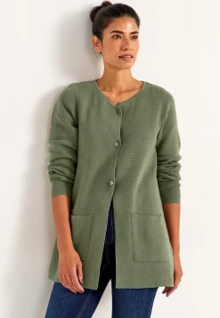 Cardiganer|Cardiganer-Cellbes of Sweden Cardigan i bomuld Kakigrøn
