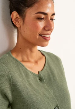 Cardiganer|Cardiganer-Cellbes of Sweden Cardigan i bomuld Kakigrøn