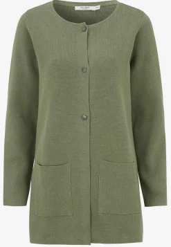 Cardiganer|Cardiganer-Cellbes of Sweden Cardigan i bomuld Kakigrøn