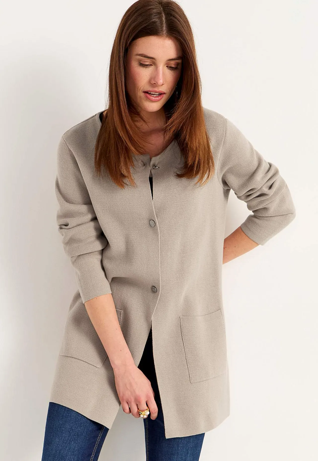 Cardiganer|Cardiganer-Cellbes of Sweden Cardigan i bomuld Beige