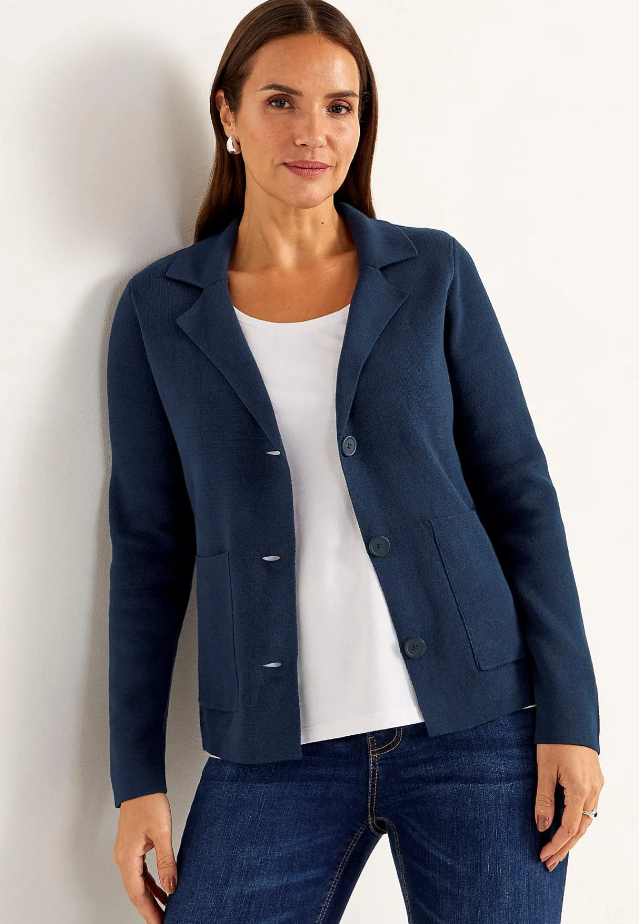 Cardiganer|Trøjer-Cellbes of Sweden Cardigan med knapper Marine