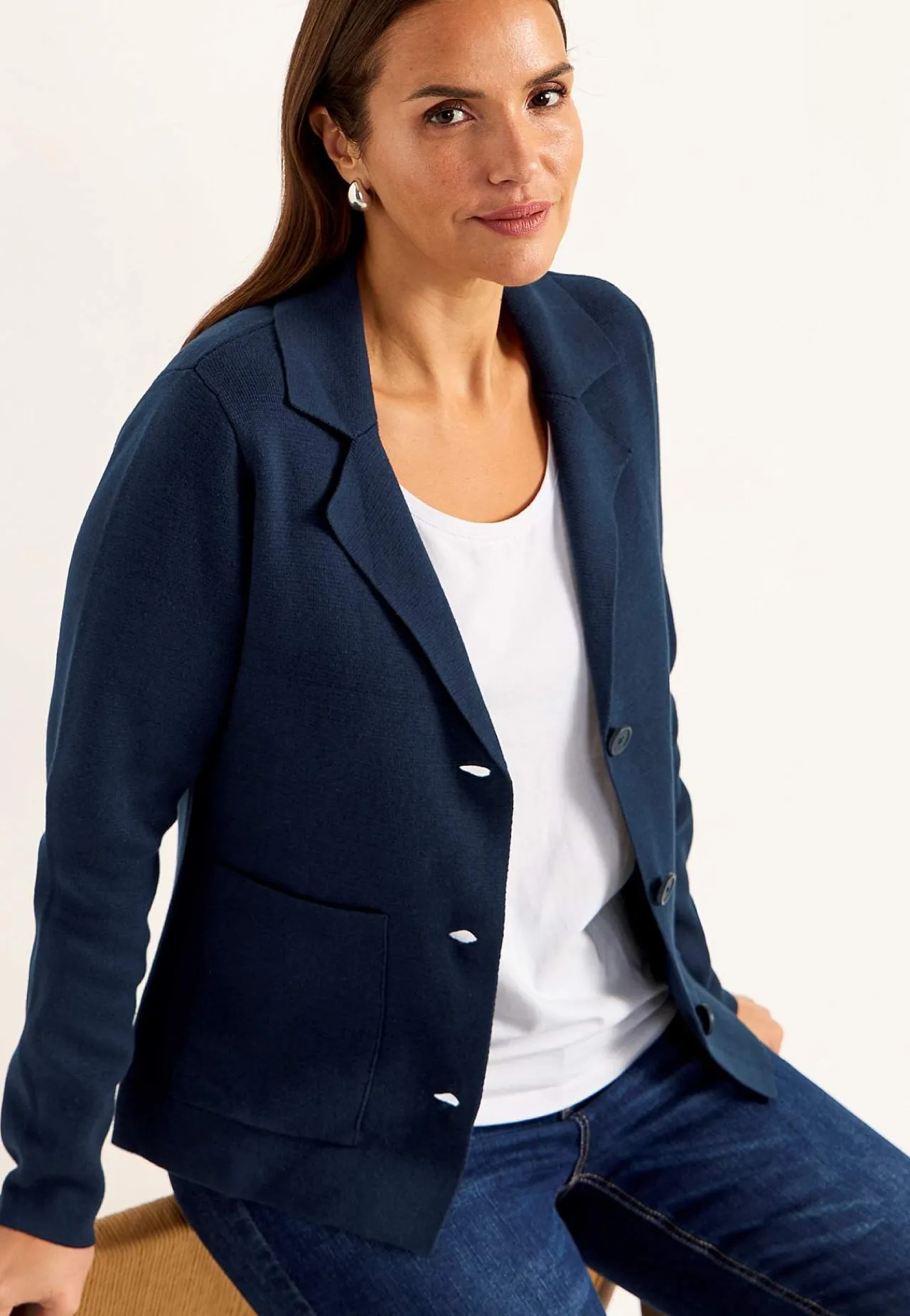 Cardiganer|Trøjer-Cellbes of Sweden Cardigan med knapper Marine