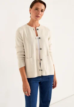 Cardiganer|Trøjer- Cardigan med knapper Beige