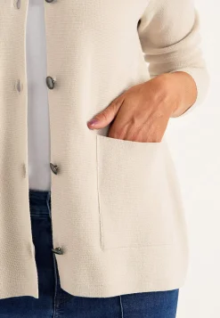 Cardiganer|Trøjer- Cardigan med knapper Beige
