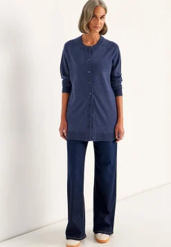 Cardiganer|Premium-Cellbes of Sweden Cardigan Premium i merinould Mørkeblå / Meleret