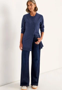 Cardiganer|Premium-Cellbes of Sweden Cardigan Premium i merinould Mørkeblå / Meleret