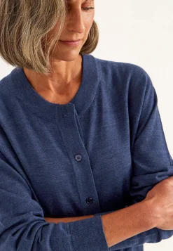 Cardiganer|Premium-Cellbes of Sweden Cardigan Premium i merinould Mørkeblå / Meleret