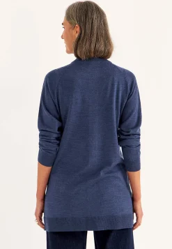 Cardiganer|Premium-Cellbes of Sweden Cardigan Premium i merinould Mørkeblå / Meleret