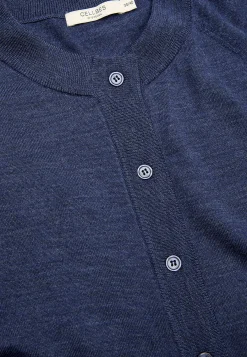 Cardiganer|Premium-Cellbes of Sweden Cardigan Premium i merinould Mørkeblå / Meleret