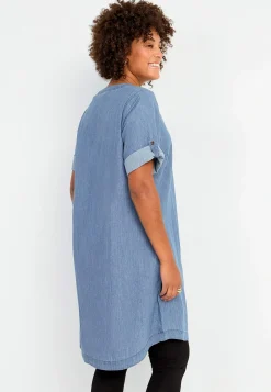 Denimkjoler|Denimkjoler- Cowboykjole i blødvasket denim Lyseblå / Denim