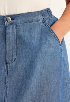Nederdele|Denimnederdele-Cellbes of Sweden Cowboynederdel med lommer Mellemblå Denim