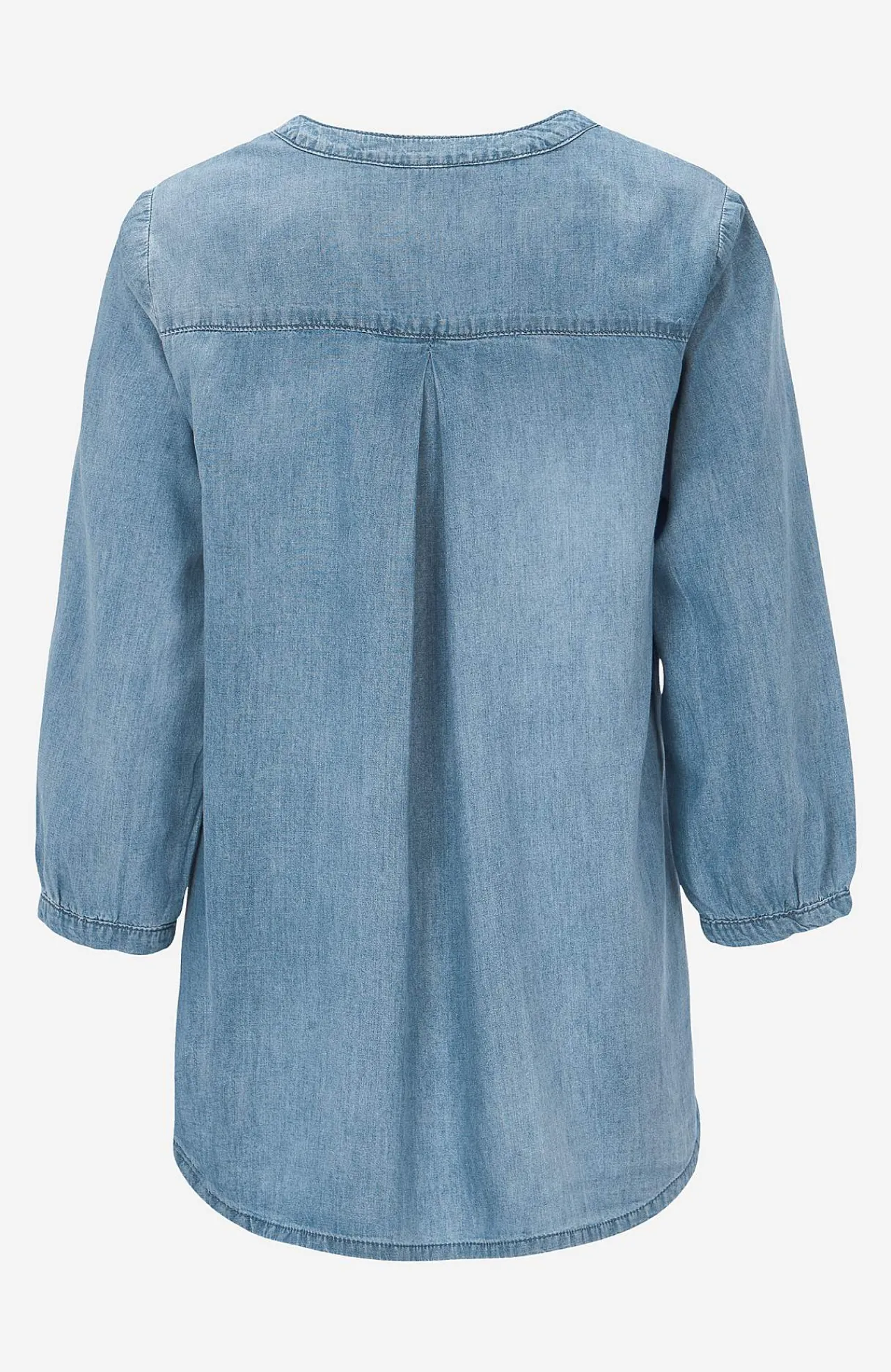 Denim|Denim-Toppe- Cowboyskjorte med brystlomme Lyseblå / Denim