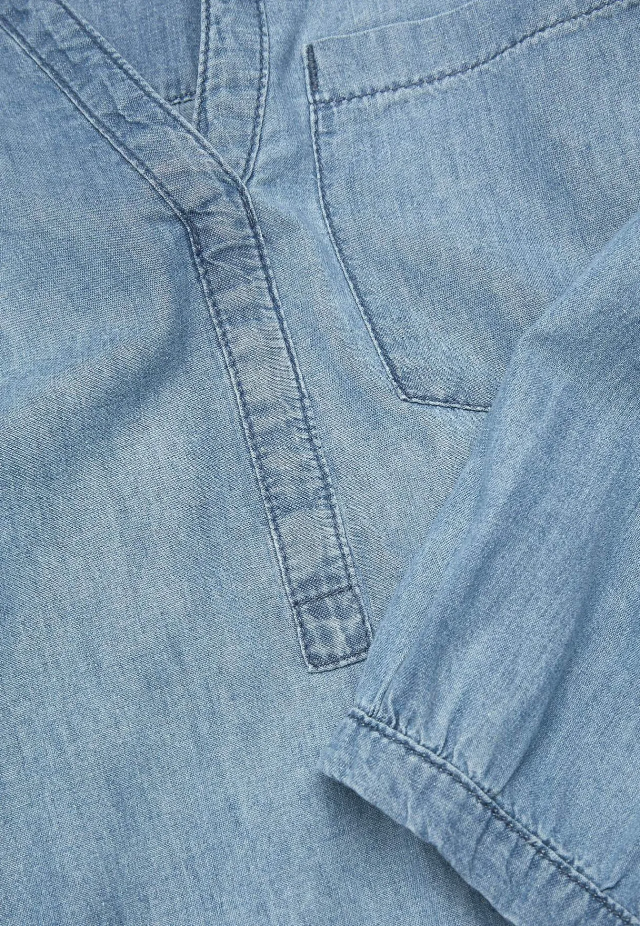 Denim|Denim-Toppe- Cowboyskjorte med brystlomme Lyseblå / Denim