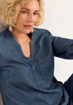 Denim|Denim-Toppe-Cellbes of Sweden Cowboyskjorte med brystlomme Mørkeblå / Denim