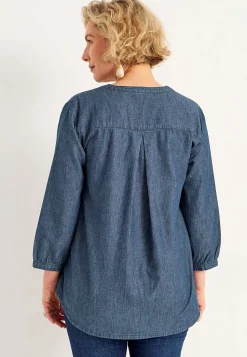 Denim|Denim-Toppe-Cellbes of Sweden Cowboyskjorte med brystlomme Mørkeblå / Denim