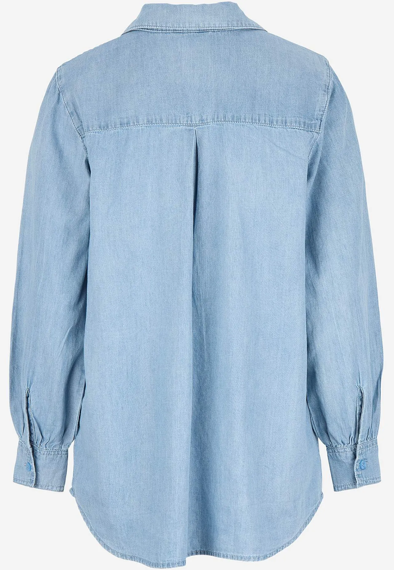 Denim|Denim-Toppe- Cowboyskjorte med knapper Lyseblå / Denim