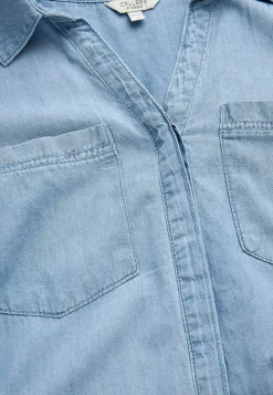 Denim|Denim-Toppe- Cowboyskjorte med knapper Lyseblå / Denim