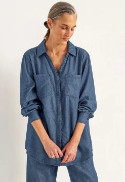 Denim|Denim-Toppe- Cowboyskjorte med knapper | Cellbes