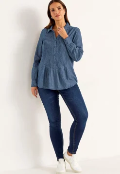 Denim|Denim-Toppe-Cellbes of Sweden Cowboyskjorte med syede lægge | Cellbes