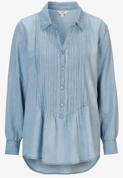 Denim|Denim-Toppe-Cellbes of Sweden Cowboyskjorte med syede lægge Mellemblå / Denim