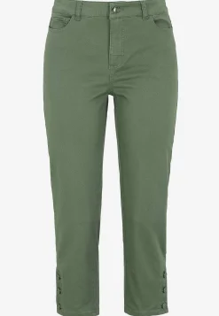 Forårsbukser|Capribukser-Cellbes of Sweden Crop jeans med design med fem lommer Kakigrøn