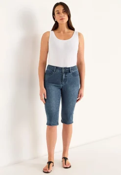 Forårsbukser|Capribukser-Cellbes of Sweden Crop jeans med superstræk Sara Mellemblå / Denim