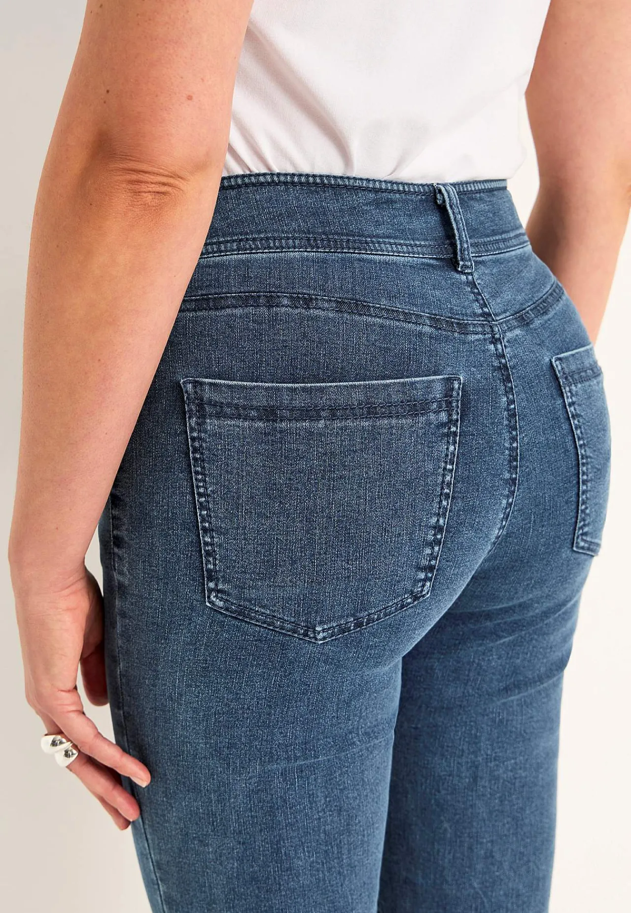 Forårsbukser|Capribukser-Cellbes of Sweden Crop jeans med superstræk Sara Mellemblå / Denim