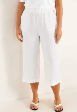 Forårsbukser|Culottes-Cellbes of Sweden Culottebukser Premium i hør Hvid