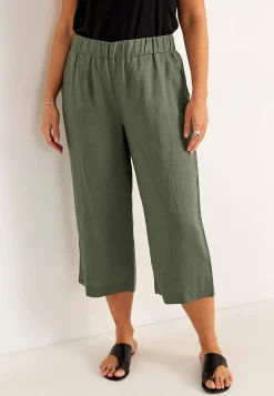 Forårsbukser|Culottes-Cellbes of Sweden Culottebukser Premium i hør Kakigrøn