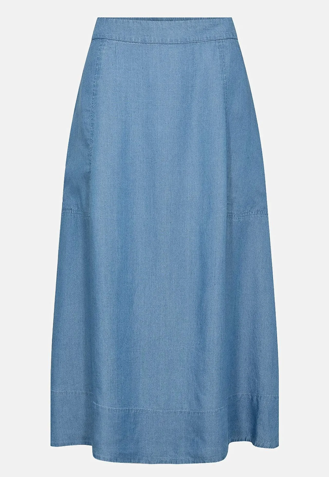 Nederdele|Denimnederdele-Soyaconcept Denimnederdel i lyocell med lommer Mellemblå Denim