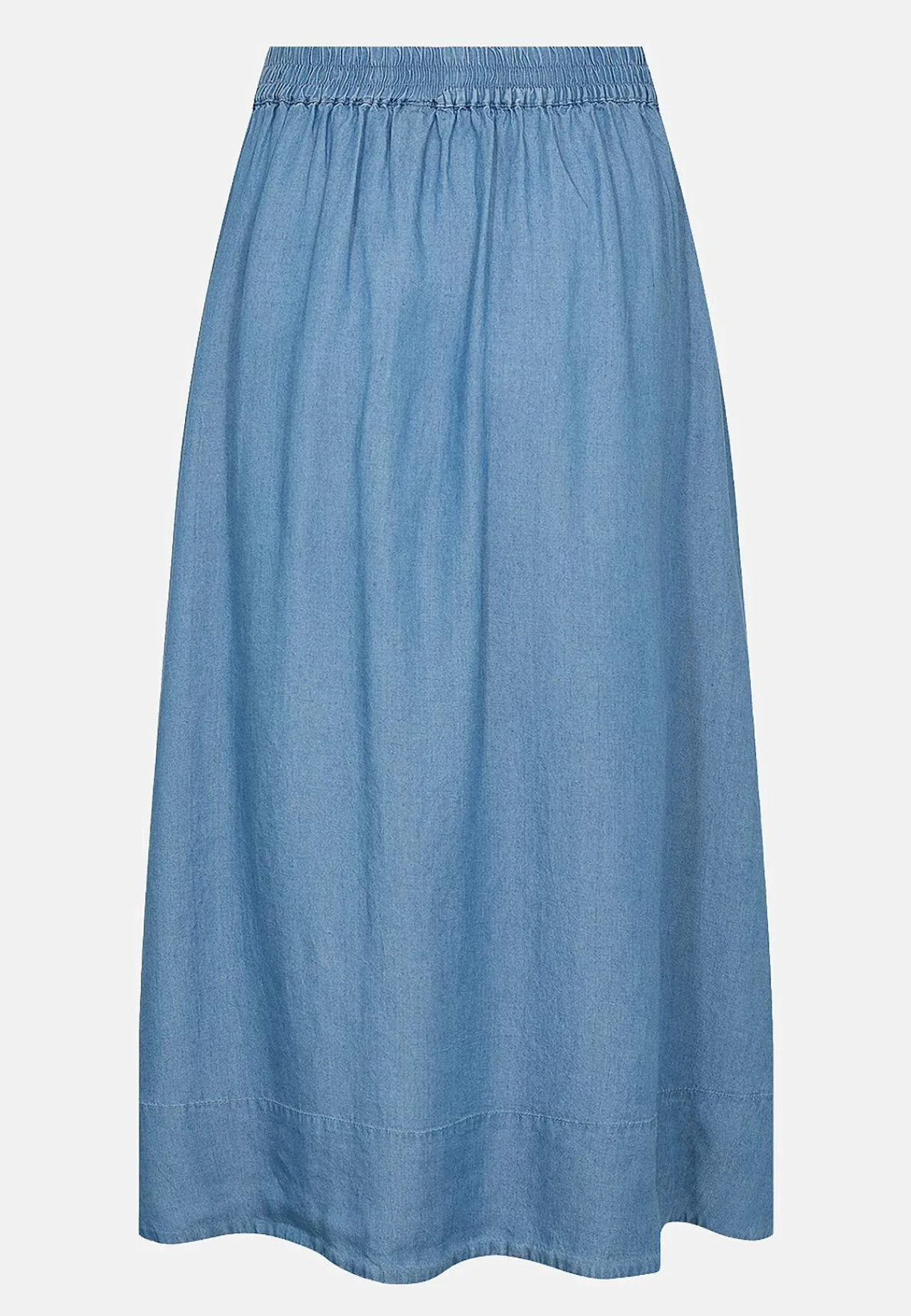 Nederdele|Denimnederdele-Soyaconcept Denimnederdel i lyocell med lommer Mellemblå Denim