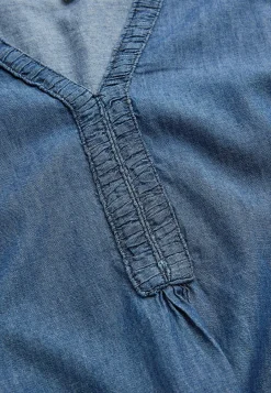 Denim|Denim-Toppe-Cellbes of Sweden Denimtunika med dekorativ v-hals Mellemblå Denim