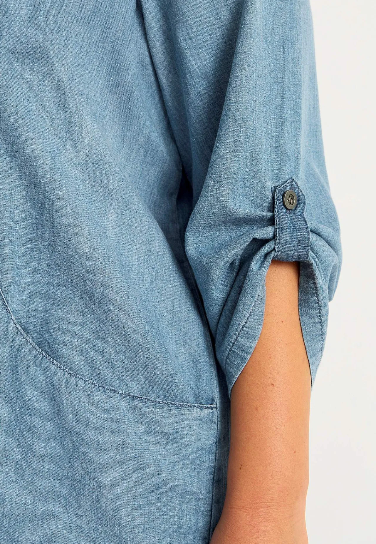 Denim|Denim-Toppe- Denimtunika med lommer | Cellbes