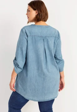 Denim|Denim-Toppe- Denimtunika med lommer | Cellbes
