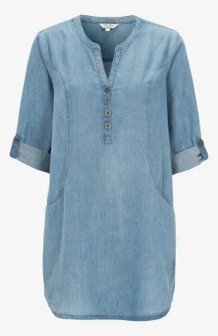 Denim|Denim-Toppe- Denimtunika med lommer | Cellbes