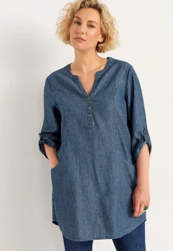 Denim|Denim-Toppe- Denimtunika med lommer | Cellbes